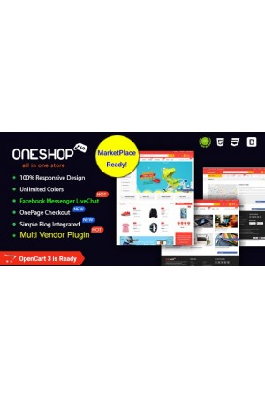 OneShop - Drag & Drop Muti-vendor & Multipurpose Responsive OpenCart 3 Theme