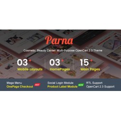 Parna - Multipurpose Responsive OpenCart 2.3 Theme | Cosmetic | Beauty Center | Fashion Store